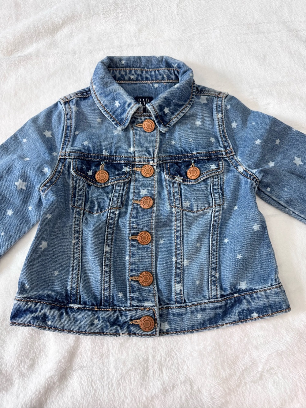 GAP Blue Star-Print Kids Denim Jacket